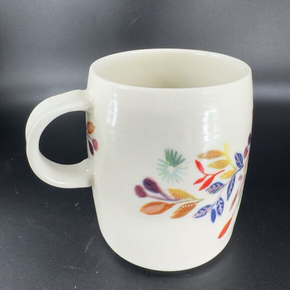 Anthropologie Starla M Halfmann Monogram Letter V Petal Palette Coffee Mug Cup - Picture 12 of 12